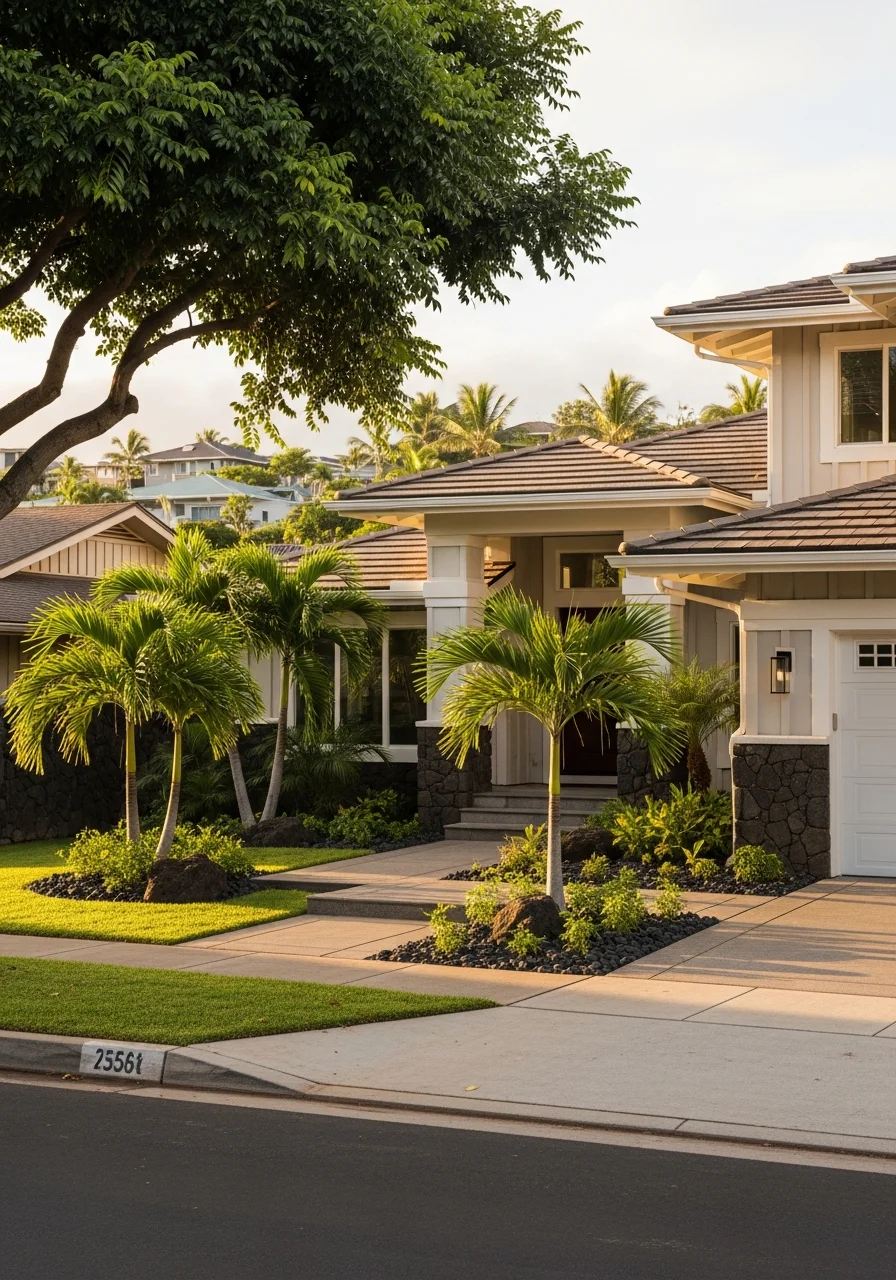 Honolulu home exterior with well-maintained property, landscaping, and typical neighborhood setting.